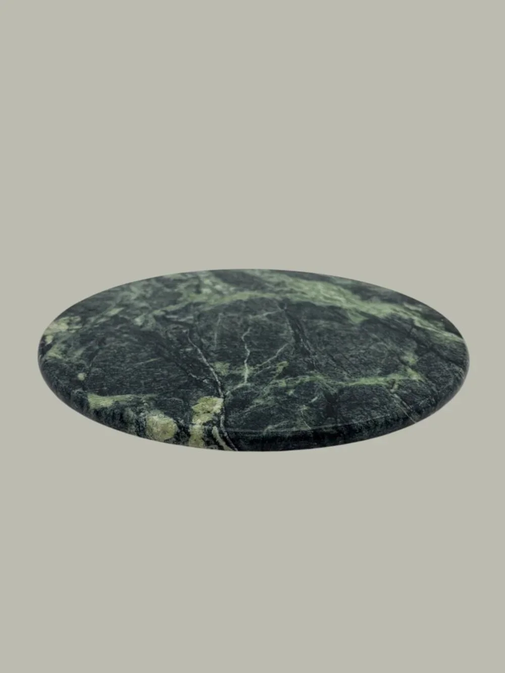Vintage Green Marble Stone Trivet Hot Plate Round 8